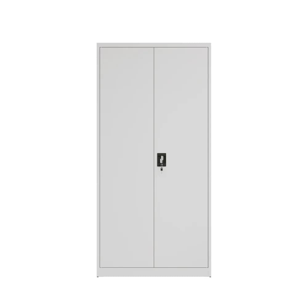 Steel Storage Cabinet 185 1850H White Front View